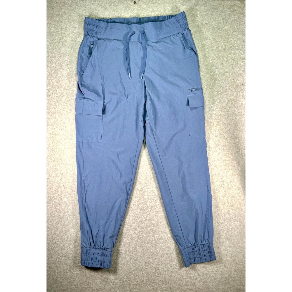 All In Motion Active Light Mid Rise Jogger Pants Women M Steel Blue Cargo Pocket
